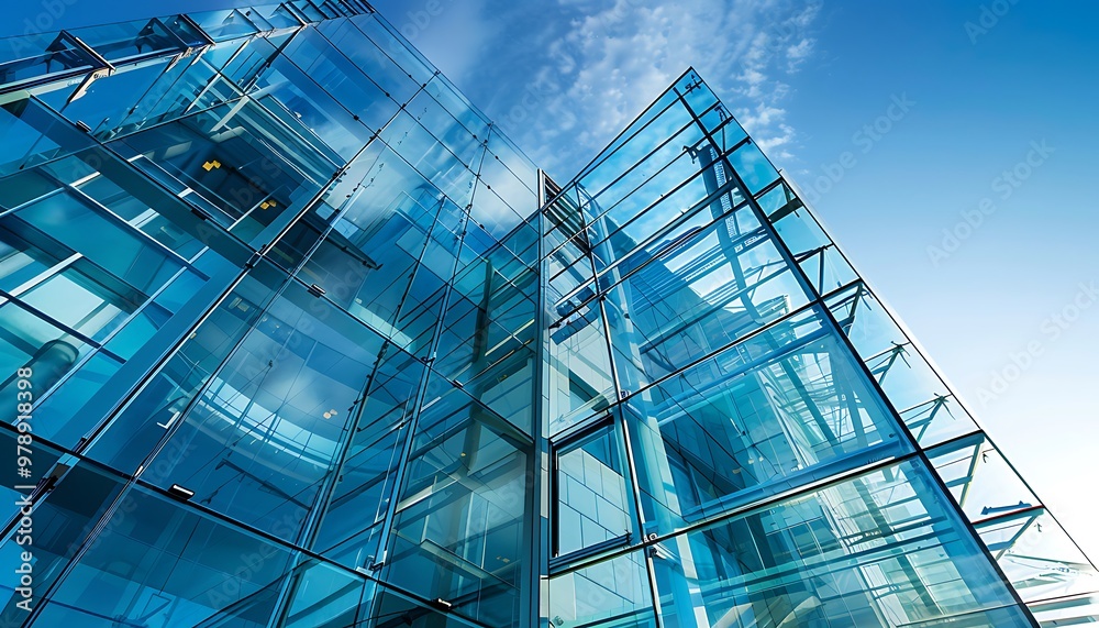 A building with contemporary glass windows A building with contemporary glass windows