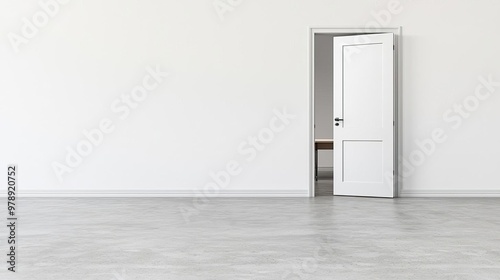 Economic struggles in a professional setting, office door slightly ajar, empty reception area, minimalist decor, contrasting light, quiet atmosphere, thoughtful composition