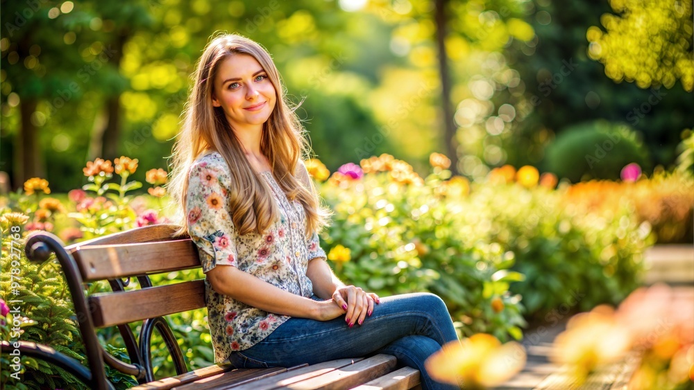 a personal and intimate portrait of a young woman sitting on a wooden bench in a park on a sunny day a personal and intimate portrait of a young woman sitting on a wooden bench in a park on a sunny day
