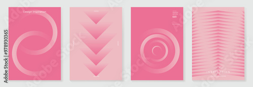 Modern gradient poster background vector set. Minimalist style cover template with two tone perspective geometric prism shapes collection. Ideal design for social media, cover, banner, flyer.