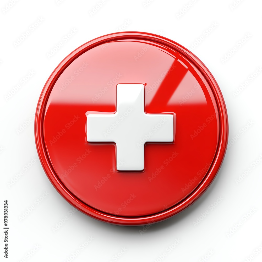 A red circle icon, emergency preparedness, bold design, red, isolated on white background A red circle icon, emergency preparedness, bold design, red, isolated on white background