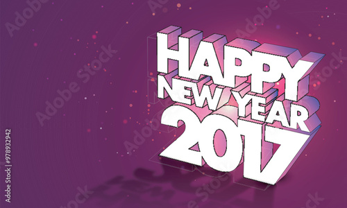 3D Text for New Year 2017 Celebration.