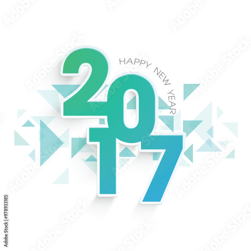 Stylish Text 2017 for New Year Celebration.