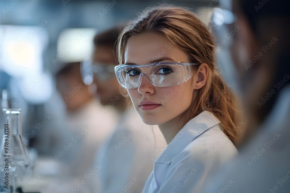 Female Scientist Overseeing Control Checks in Lab Workplace Female Scientist Overseeing Control Checks in Lab Workplace