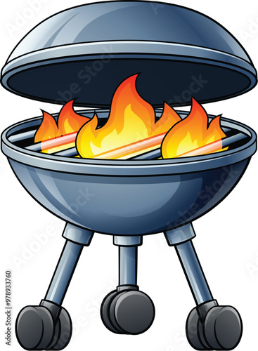 A Barbecue or BBQ Cartoon Icon Illustration