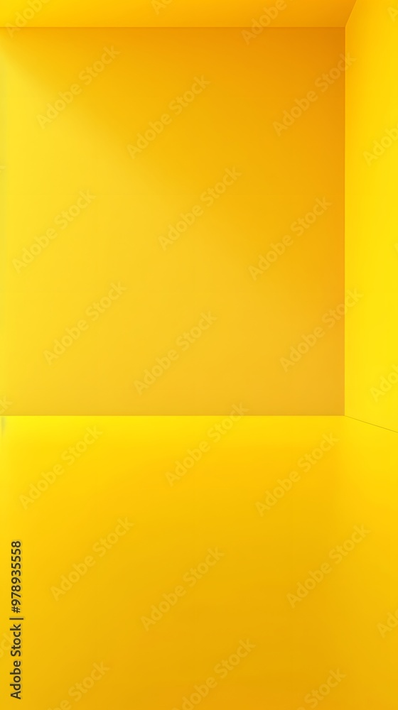 A minimalistic yellow room with uniform walls and floor, creating a bright, cheerful atmosphere. A minimalistic yellow room with uniform walls and floor, creating a bright, cheerful atmosphere.