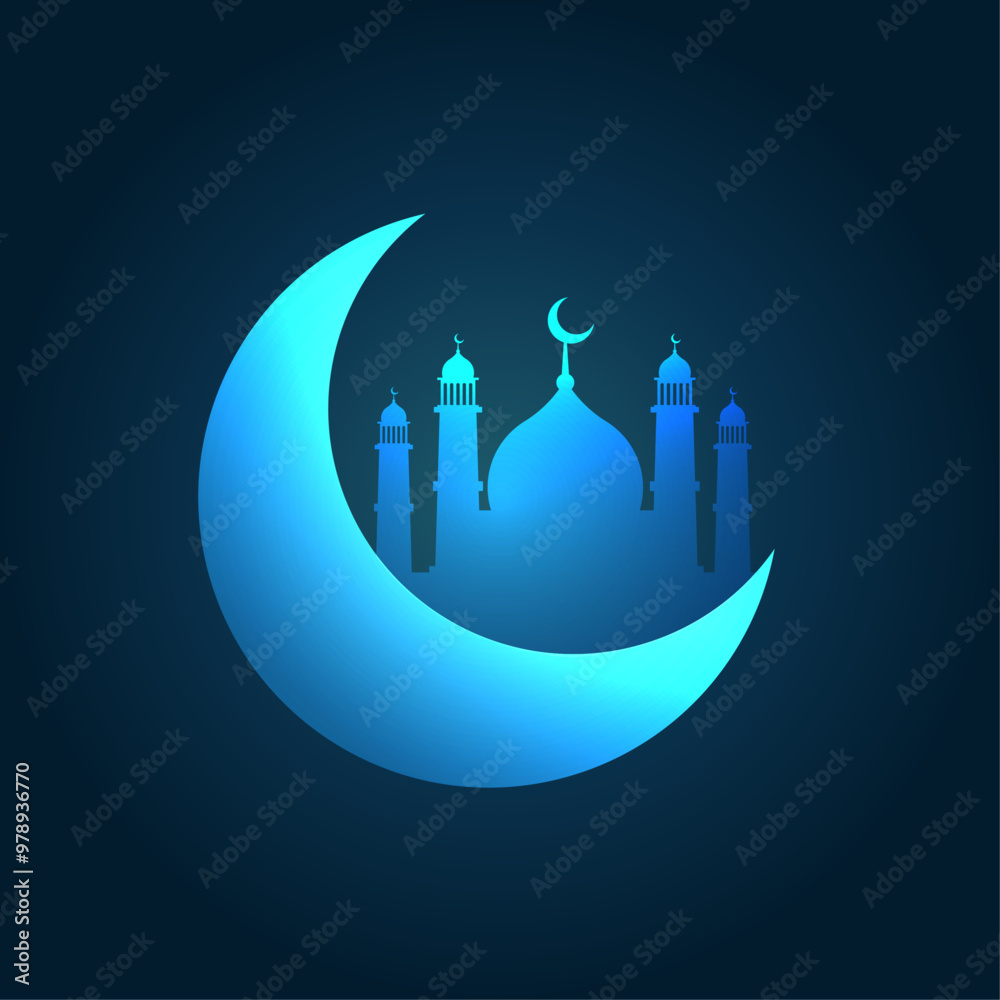 Vector illustration of the Crescent Moon and Star the symbol for Islam and Muslim Vector illustration of the Crescent Moon and Star the symbol for Islam and Muslim