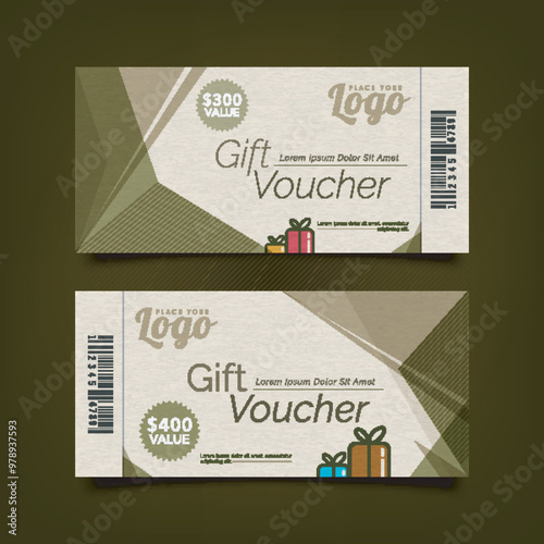 Creative Gift Voucher or Coupon template.