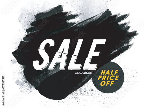 Half Price Sale Poster, Banner or Flyer design.