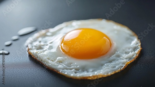 Close-up of a plant-based egg substitute being cooked on a smart stovetop, plant-based innovation, alternative foods photo