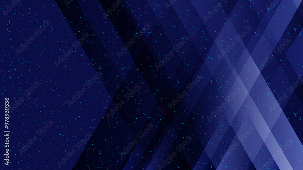 Obraz premium Abstract creative geometric shape and stripe on dark blue with particle background illustration.