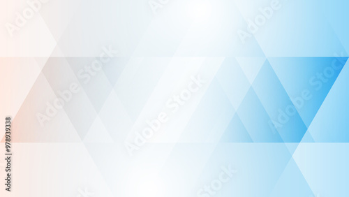 Abstract creative geometric shape and stripe on gradient light blue background illustration.