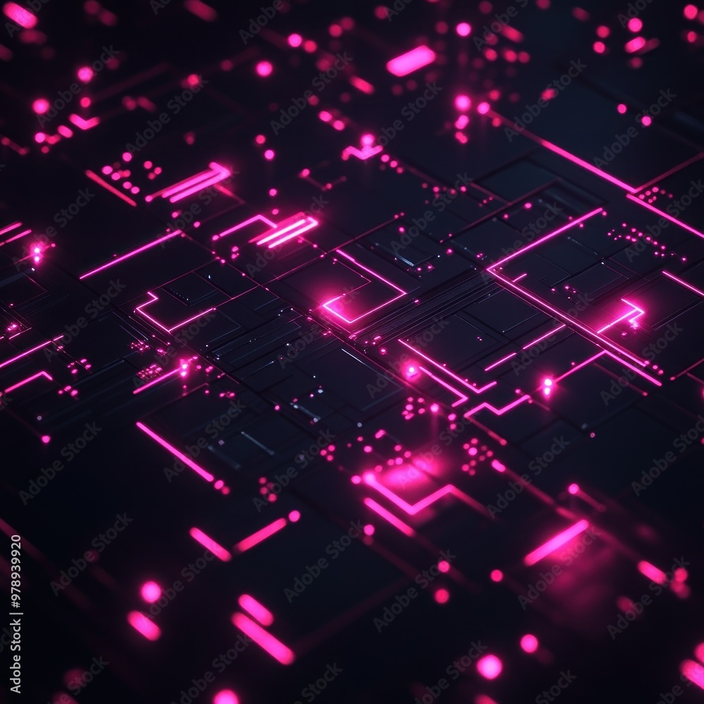 Abstract digital network with pink glowing lines Abstract digital network with pink glowing lines