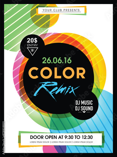 Music Party Flyer, Template or Banner design.