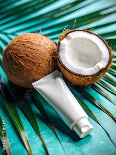 coconutcoconut, coco, food, fruit, tropical, nut, isolated, white, milk, brown, exotic, diet, fresh, nature, palm, healthy, half, closeup, shell, nutrition, leaf, open, green, cocos, hard photo