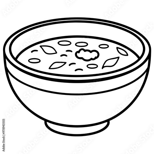 russian borscht soup outline coloring book page line art drawing