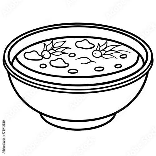 russian borscht soup outline coloring book page line art drawing