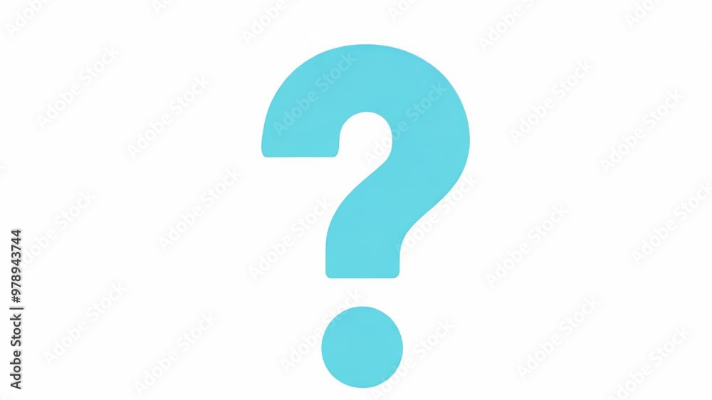 Simple blue question mark on a white background, symbolizing inquiry and curiosity Simple blue question mark on a white background, symbolizing inquiry and curiosity