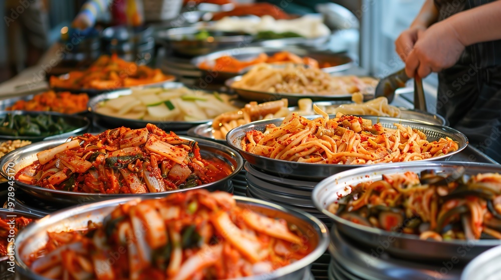 Fototapeta premium Korean making kimchi