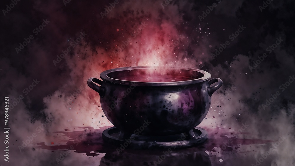 Witches' brew in watercolor style Witches' brew in watercolor style