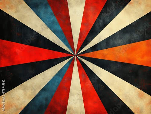 Wallpaper Mural Vintage Sunburst Background with Red  Blue  Black  White  and Orange Stripes Torontodigital.ca