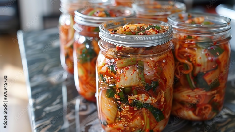 Korean making kimchi