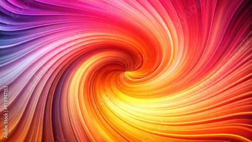 Abstract gradient background with swirls, spiral colors transitioning from pink to orange, energetic and eye-catching