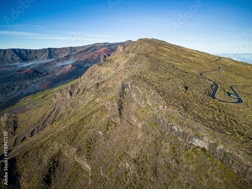 Aerial View of Haleakala Highway and Vulcanos, Maui, Hawaii, USA photo