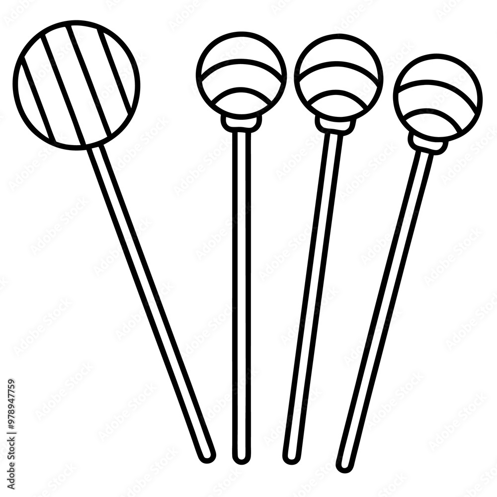 set of lollipops sticks outline coloring book page line art drawing set of lollipops sticks outline coloring book page line art drawing