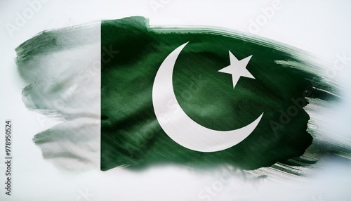 Pakistani flag watercolor illustration  photo