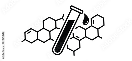 Stop, no hormones, no antibiotics. Natural product. Healthy fresh nutrition or Organic natural. Food Without hormone. Chemical structure, structural formulas cell. Non Added, additives free