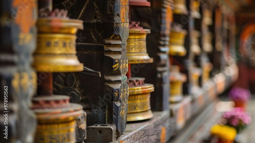 Wallpaper Mural Nepalese prayer wheel in temple Torontodigital.ca