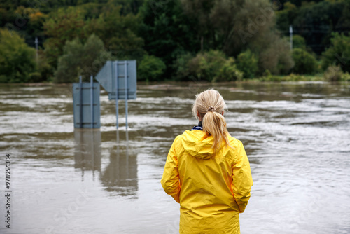 Картината върху платно Flooded river