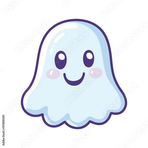 Cute Boo Vector  Halloween Design Element, Cute Halloween Ghost Vector Clipart Design.