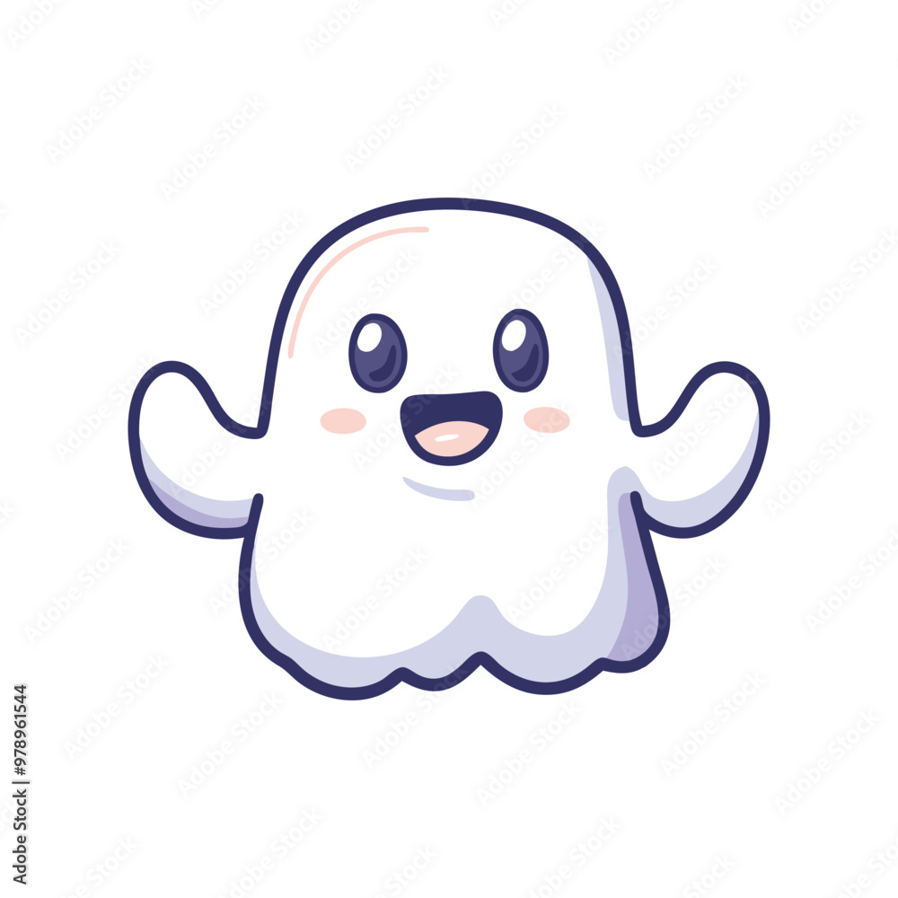 Cute Boo Vector  Halloween Design Element, Cute Halloween Ghost Vector Clipart Design.