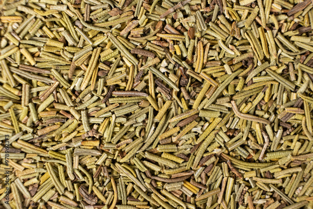 Background macro dried rosemary leaves top view, seasoning texture. Background macro dried rosemary leaves top view, seasoning texture.
