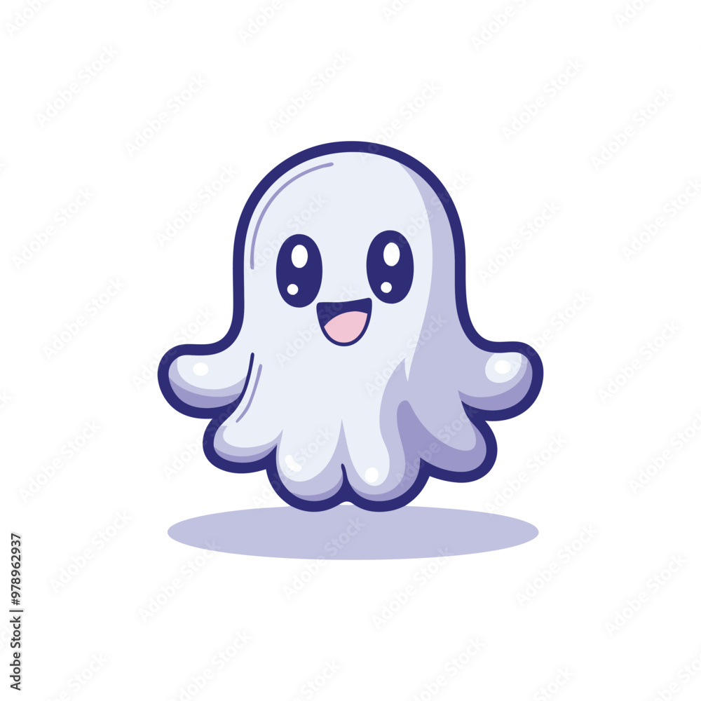 Fototapeta premium Cute Boo Vector Halloween Design Element, Cute Halloween Ghost Vector Clipart Design.