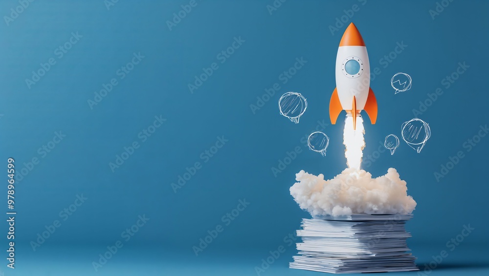 Igniting Ambitions: A Rocket Soars Through the Imagination Clouds, Symbolizing Innovation, Growth, and the Endless Possibilities of Dreaming Big in Business and Life. Igniting Ambitions: A Rocket Soars Through the Imagination Clouds, Symbolizing Innovation, Growth, and the Endless Possibilities of Dreaming Big in Business and Life.