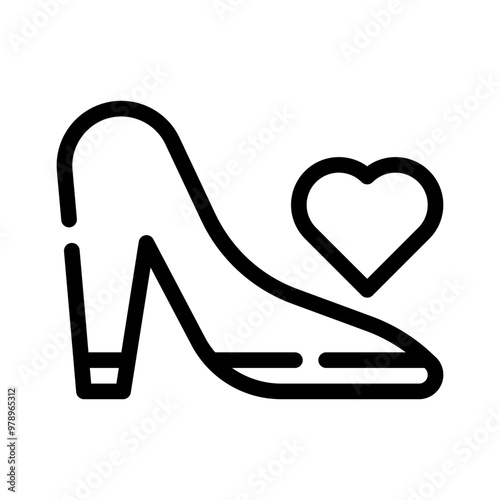bridal shoes line icon