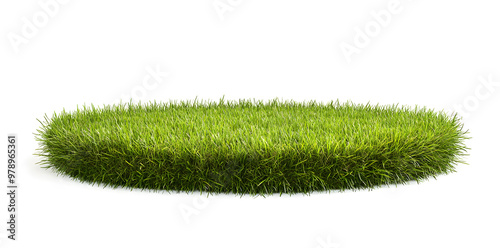 Grass podium, isolated on a white background 