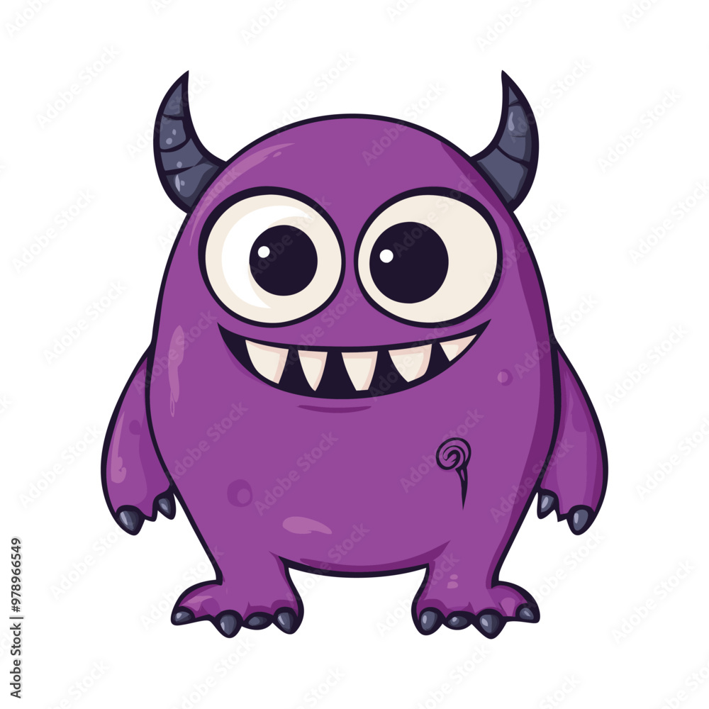 Fototapeta premium Cute Monster Vector Design, Halloween Design Element.