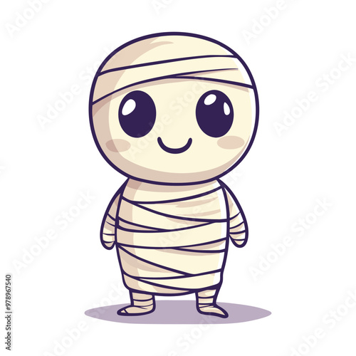 Cute Mummy, Halloween Clipart, Halloween Vector Design Element.