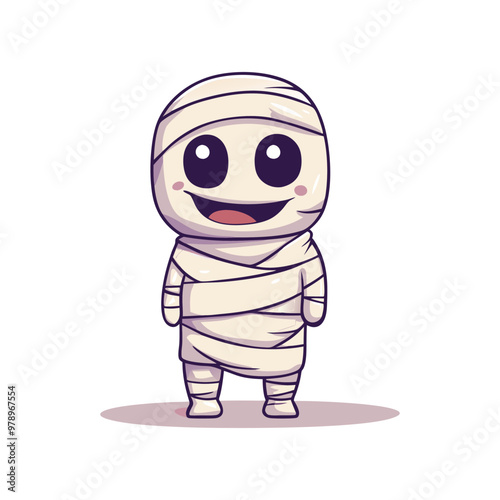 Cute Mummy, Halloween Clipart, Halloween Vector Design Element.