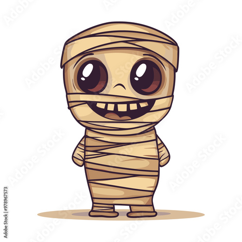 Cute Mummy, Halloween Clipart, Halloween Vector Design Element.