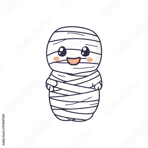 Cute Mummy, Halloween Clipart, Halloween Vector Design Element.