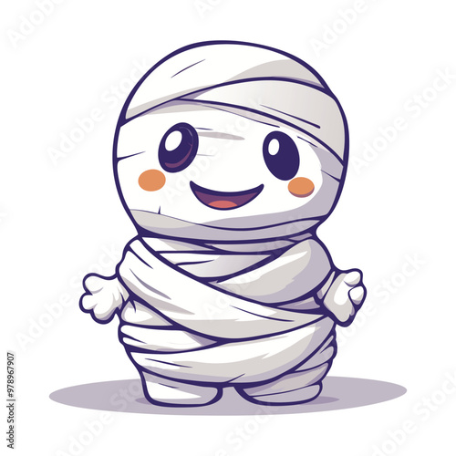 Cute Mummy, Halloween Clipart, Halloween Vector Design Element.