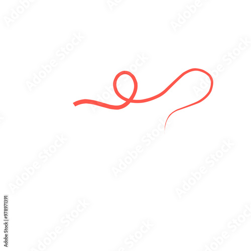 Red Squiggle Brush Scribble Underline