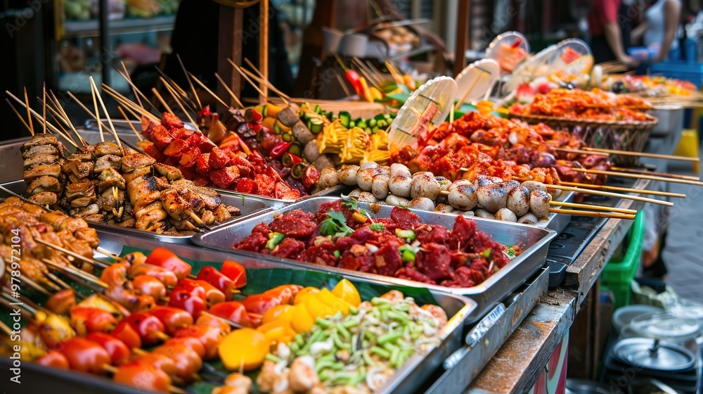 Obraz premium Asian street food wallpaper