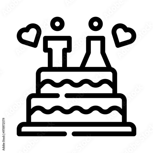 cake topper line icon