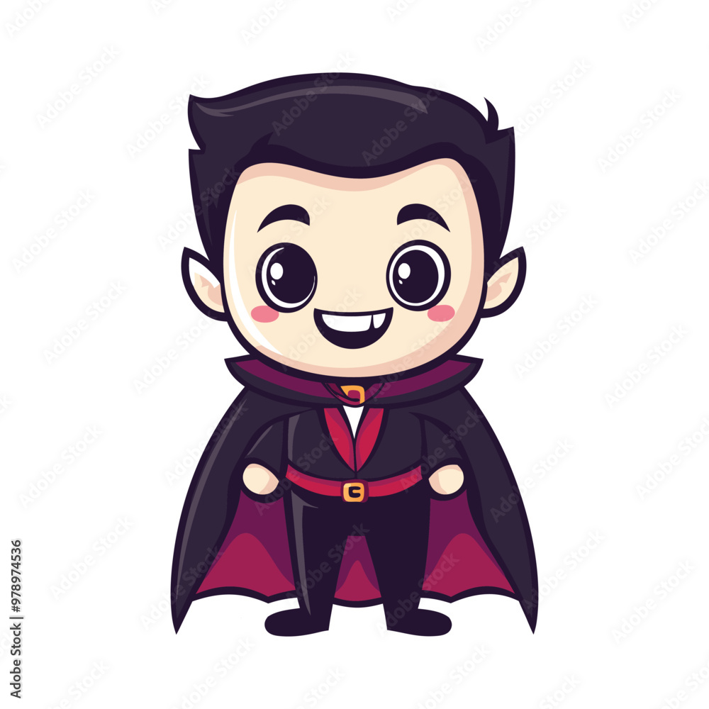 Cute Little Dracula Vampire, Halloween Vector Clipart Design. Cute Little Dracula Vampire, Halloween Vector Clipart Design.